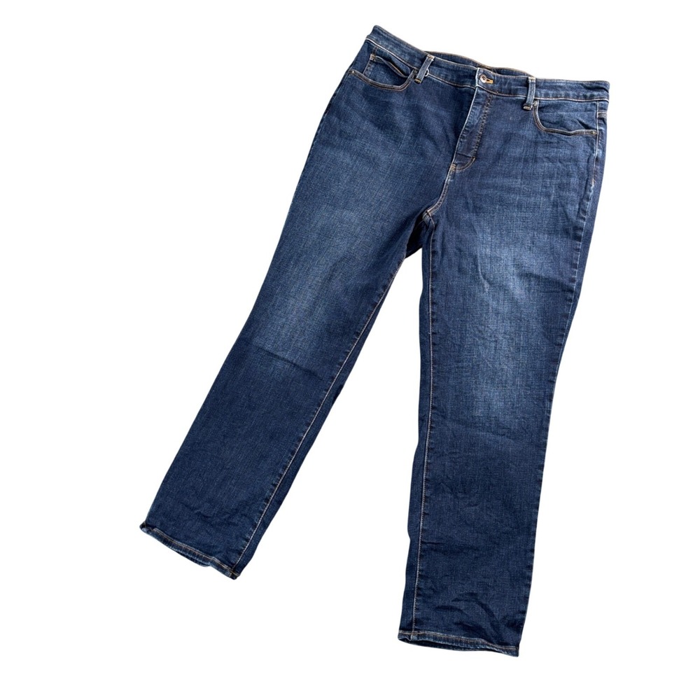 Talbots Straight Leg Dark Wash‎ Jeans Women's 16 Petite Cotton Blend